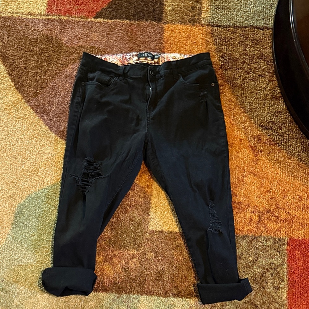 Big Star Black Distressed Boyfriend Jeans